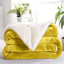 Gold plush throw blanket hot sale